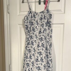 Floral Blue and White Maxi Dress